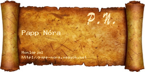Papp Nóra névjegykártya