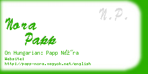 nora papp business card